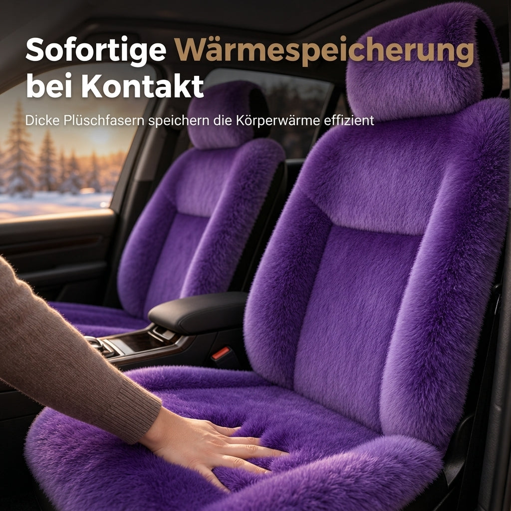 🚗 50% RABATT ❄️ Warme Plüsch-Autositzbezüge, universelle Größe, komfortables Set 🧣