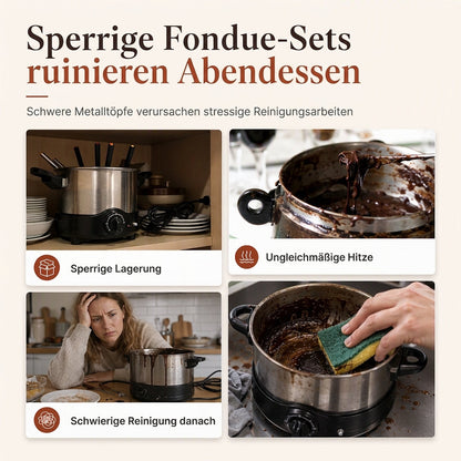 Keramik Schokoladen- und Käsefondue Schmelzbecher mit Gabel