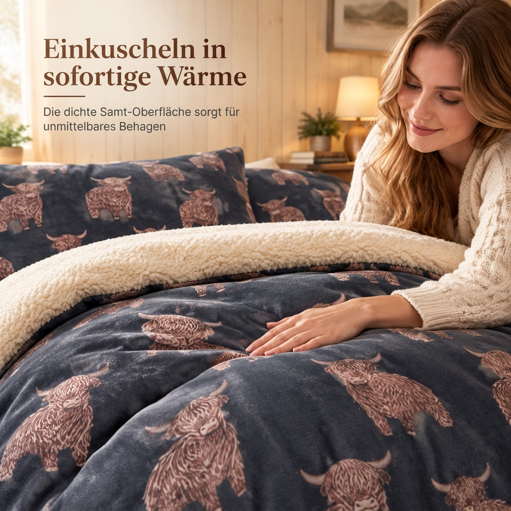 🐄 50% Rabatt ❄️ Kuscheliges Kuhmuster-Bettwäsche-Set – 3 Teile aus weichem, warmem Stoff für dein Schlafzimmer