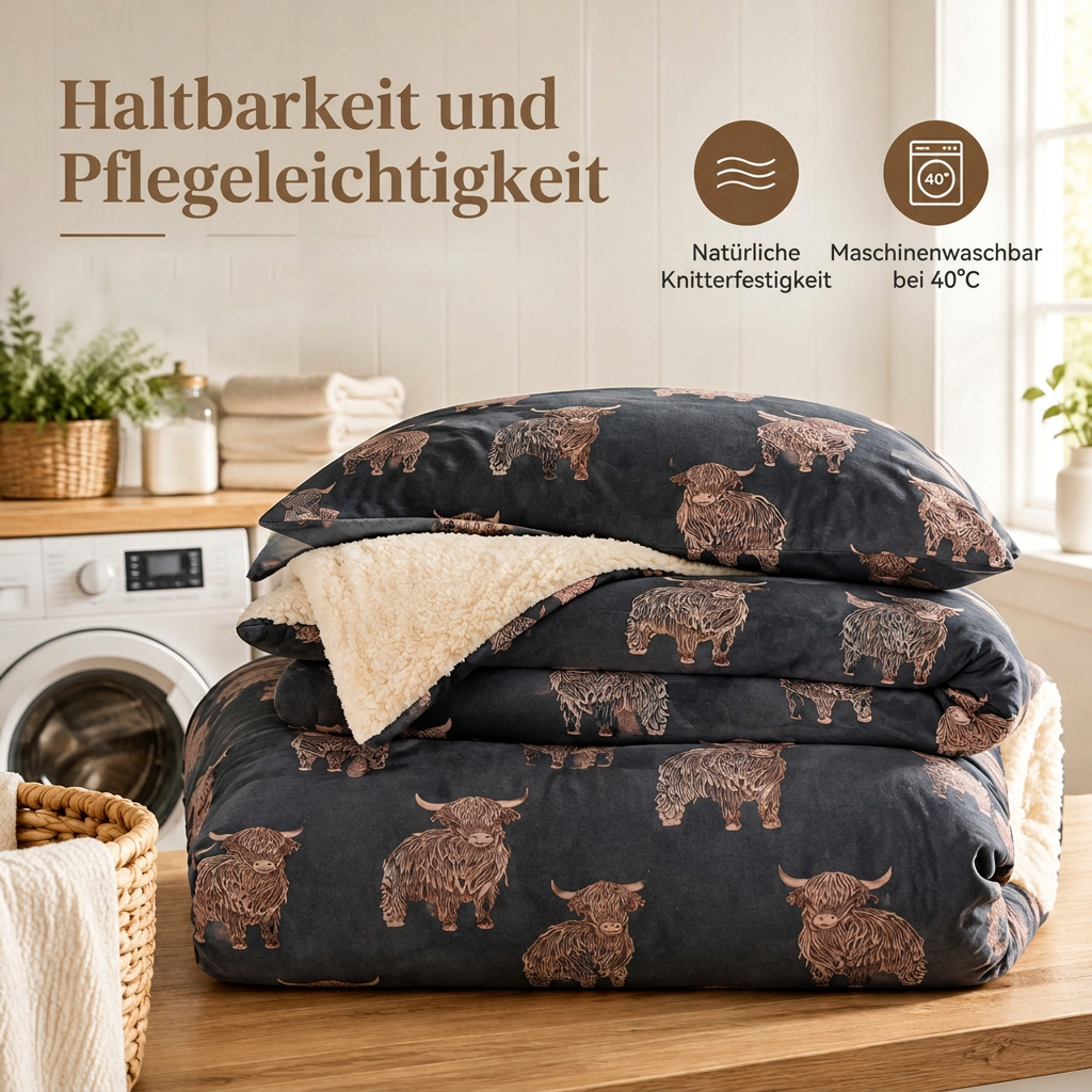 🐄 50% Rabatt ❄️ Kuscheliges Kuhmuster-Bettwäsche-Set – 3 Teile aus weichem, warmem Stoff für dein Schlafzimmer