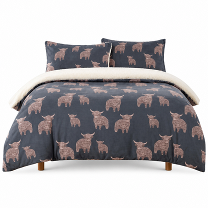 🐄 50% Rabatt ❄️ Kuscheliges Kuhmuster-Bettwäsche-Set – 3 Teile aus weichem, warmem Stoff für dein Schlafzimmer