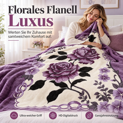 Weiche Decke mit Rosenprint für Bett und Sofa