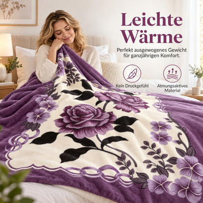 Weiche Decke mit Rosenprint für Bett und Sofa