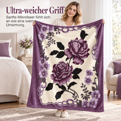 Weiche Decke mit Rosenprint für Bett und Sofa