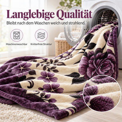 Weiche Decke mit Rosenprint für Bett und Sofa