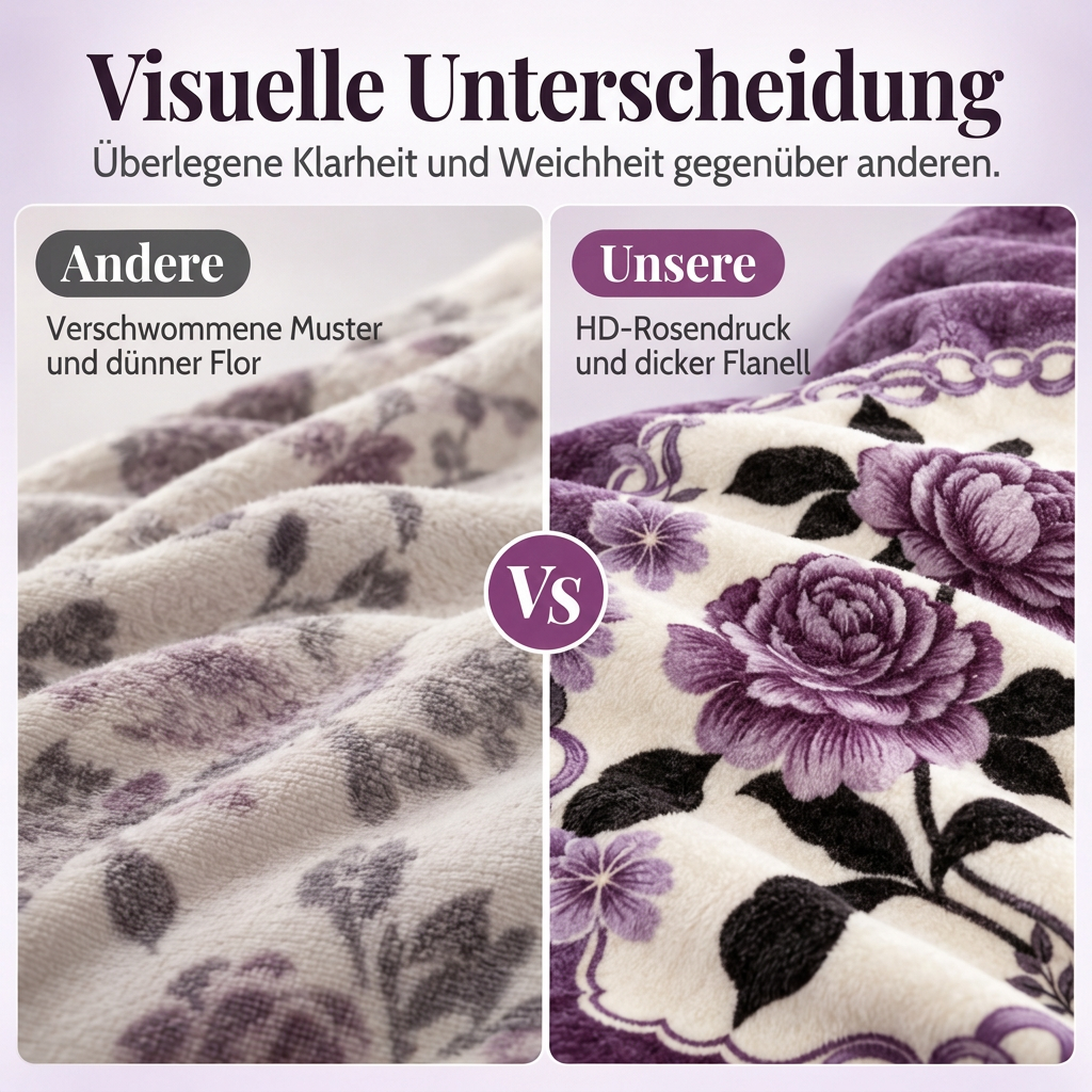 Weiche Decke mit Rosenprint für Bett und Sofa