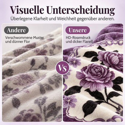 Weiche Decke mit Rosenprint für Bett und Sofa