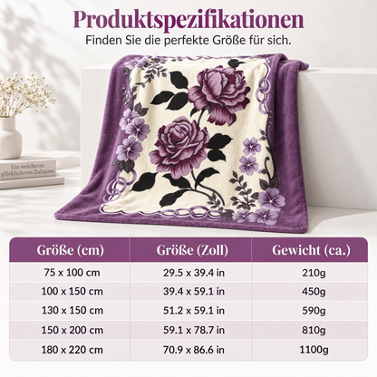 Weiche Decke mit Rosenprint für Bett und Sofa