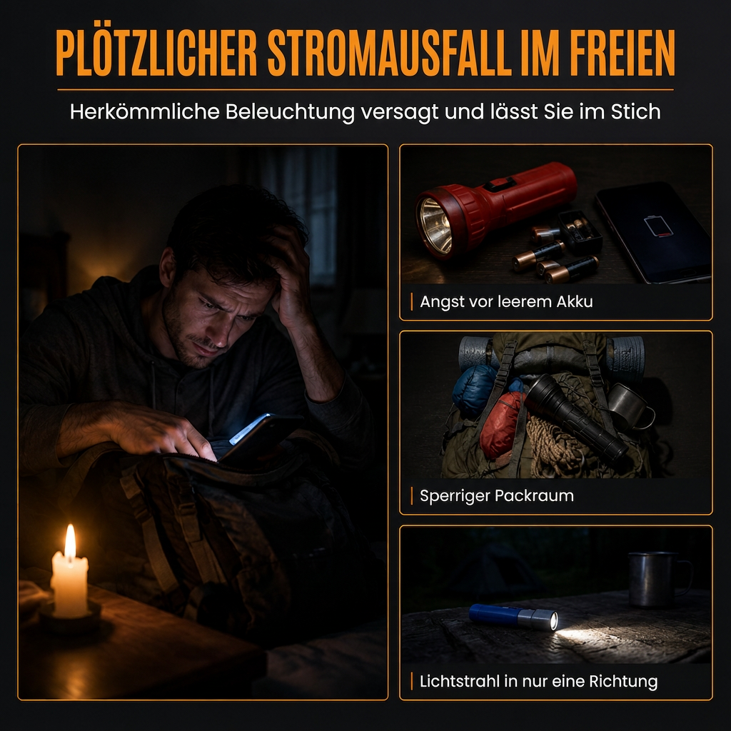 Tragbare solarbetriebene LED-Campinglampe für den Außenbereich und Notfälle