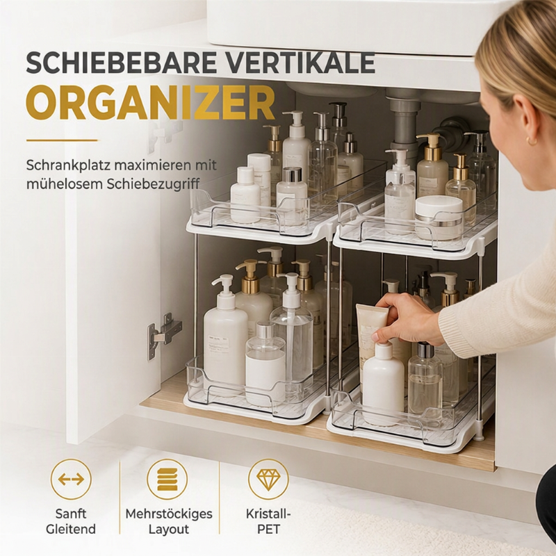 Mehrstufiger Organizer unter der Spüle