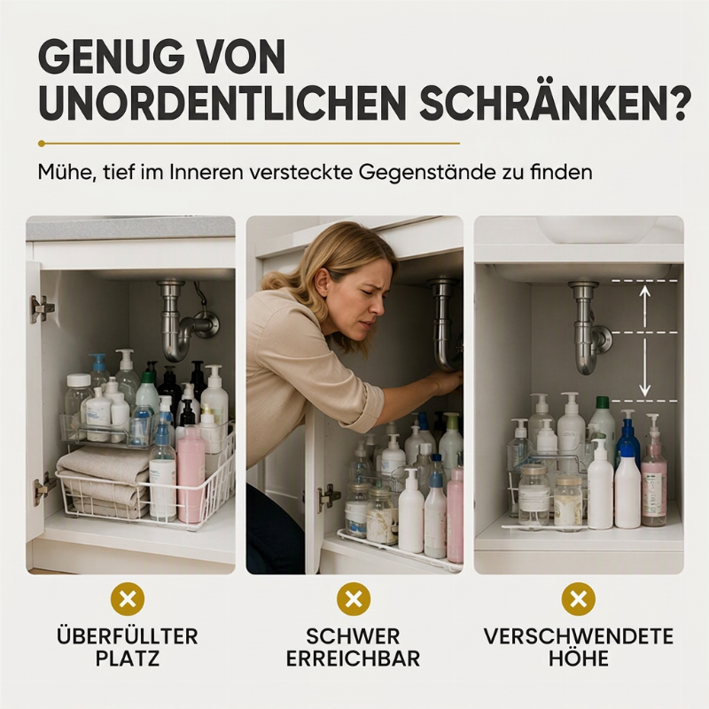 Mehrstufiger Organizer unter der Spüle
