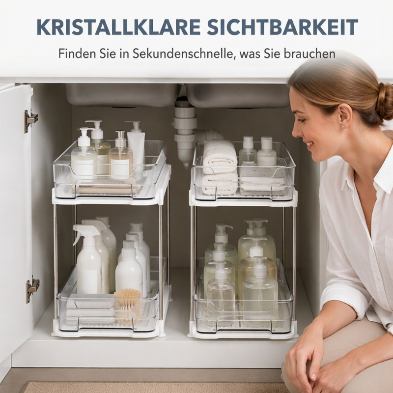 Mehrstufiger Organizer unter der Spüle