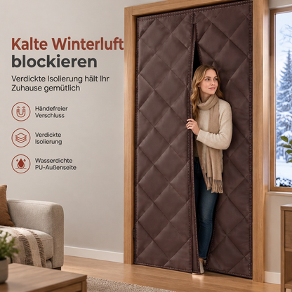 🚪Magnetischer Wärmedämm-Türvorhang – verdickt, winddicht & schalldicht aus Oxford-Gewebe mit Baumwollfüllung für den Winter