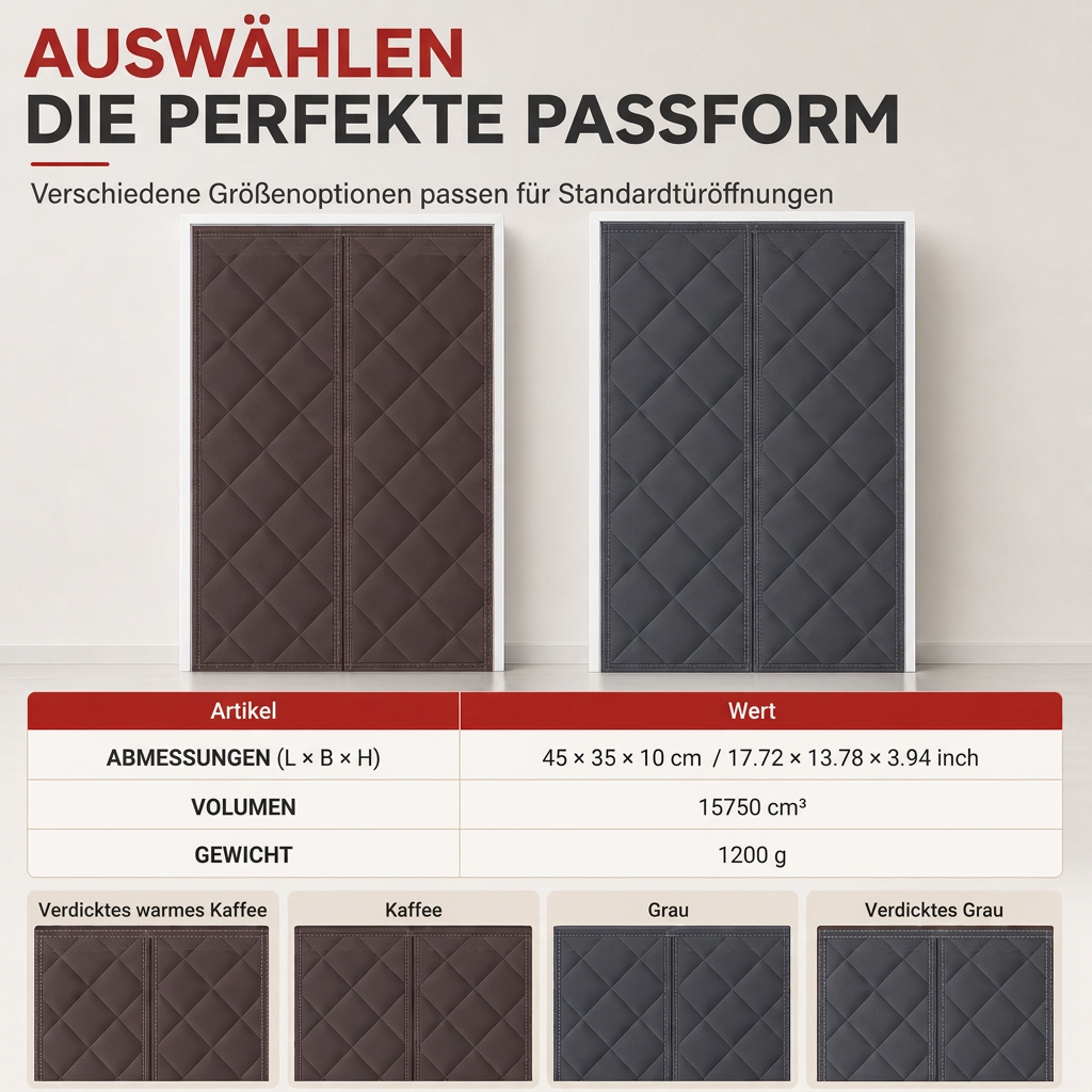 🚪Magnetischer Wärmedämm-Türvorhang – verdickt, winddicht & schalldicht aus Oxford-Gewebe mit Baumwollfüllung für den Winter