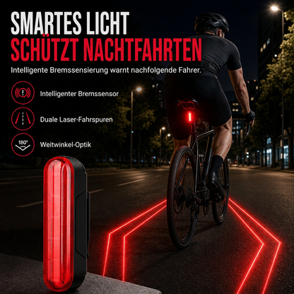🚴 50% RABATT ⚡ Intelligentes Fahrradrücklicht, Bremserkennung mit Laserwarnung