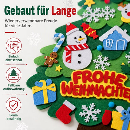 🎄DIY-Weihnachtsbaum aus Filz zum Aufhängen – mit abnehmbaren Ornamenten und Lichterkette zum gemeinsamen Dekorieren