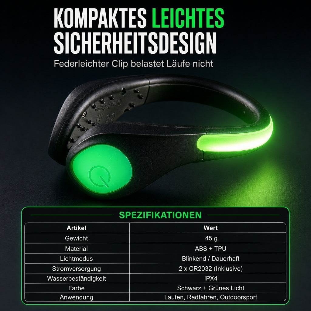 💡 50% RABATT! 🏃 LED-Schuhclip – Blitzende Sicherheitswarnleuchte für Nachtlauf & Radfahren ✨