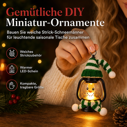 Mini-Weihnachts-Schneemann-Laterne,tragbares Nachtlicht mit Hut und Schal für
