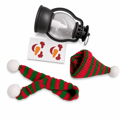 Mini-Weihnachts-Schneemann-Laterne,tragbares Nachtlicht mit Hut und Schal für