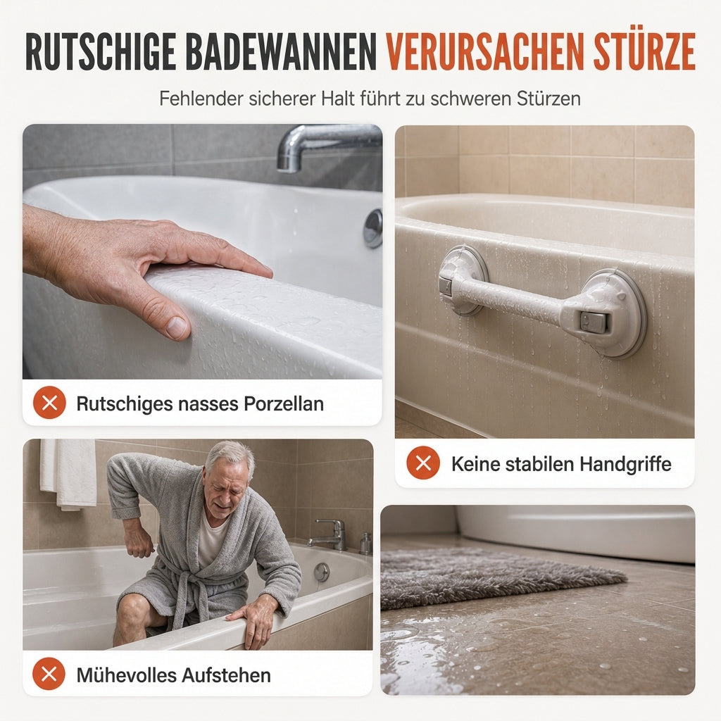 Bohrlochfreie, höhenverstellbare, rutschfeste Badewannen-Haltegriff