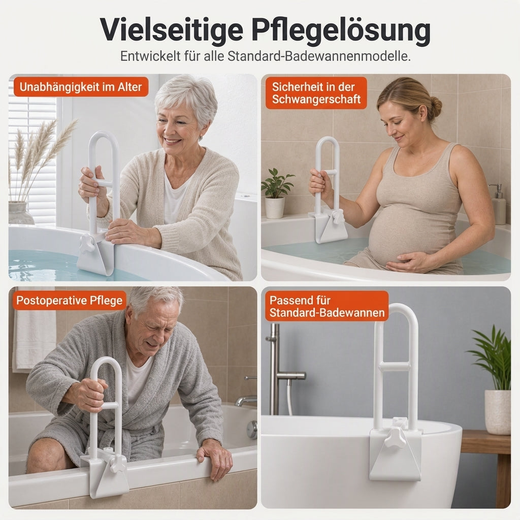 Bohrlochfreie, höhenverstellbare, rutschfeste Badewannen-Haltegriff