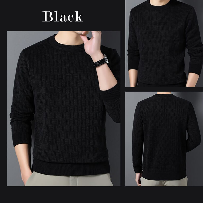 🔥Mens warme exquisite Muster Crewneck Strickwege🎁