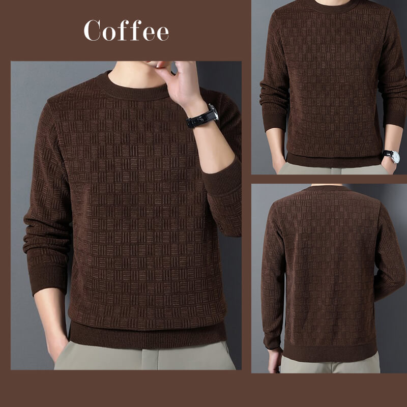 🔥Mens warme exquisite Muster Crewneck Strickwege🎁