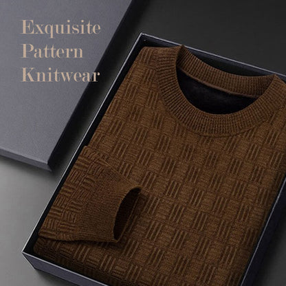 🔥Mens warme exquisite Muster Crewneck Strickwege🎁