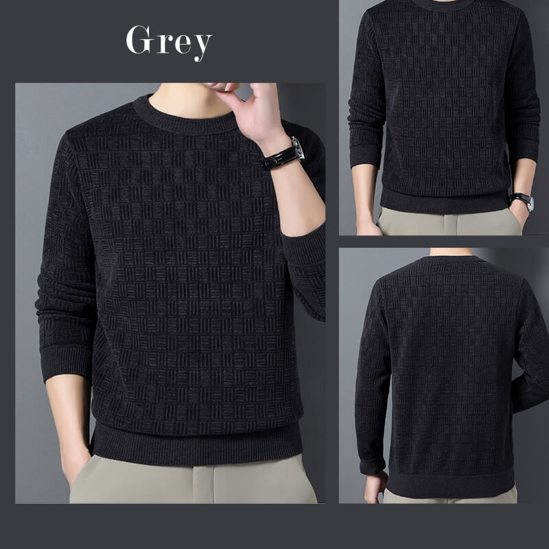 🔥Mens warme exquisite Muster Crewneck Strickwege🎁