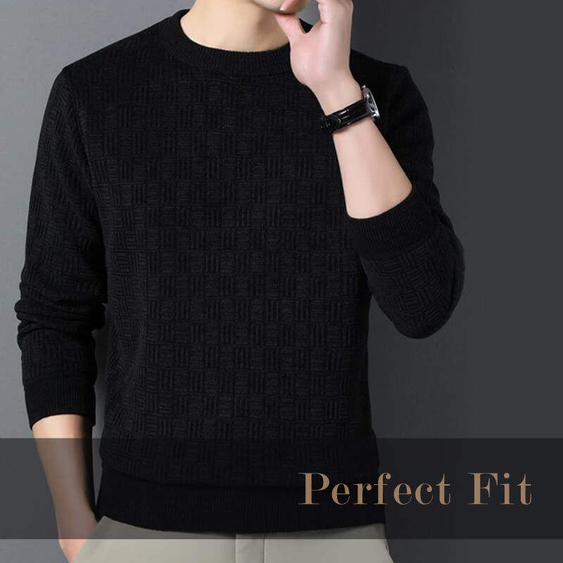 🔥Mens warme exquisite Muster Crewneck Strickwege🎁