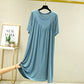Superweiches, bequemes, kurzärmeliges, lockeres Pyjama-Kleid
