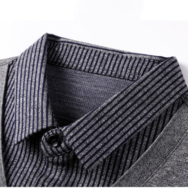 🎁[Bestes Geschenk für Männer] Männer gefälschte 2-teilige Strickshirt🎁