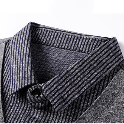 🎁[Bestes Geschenk für Männer] Männer gefälschte 2-teilige Strickshirt🎁