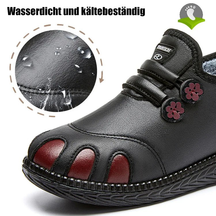 Bestes Geschenk 🎅Echtes Leder verdickte warme flache Schuhe