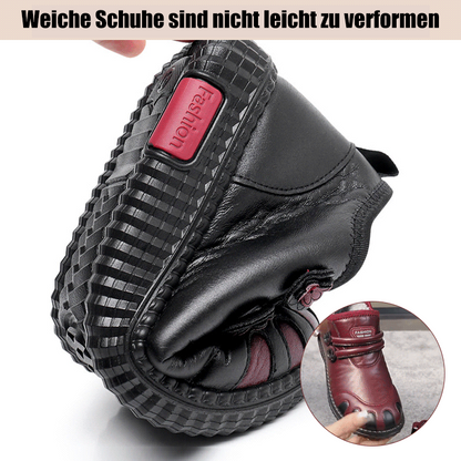 Bestes Geschenk 🎅Echtes Leder verdickte warme flache Schuhe