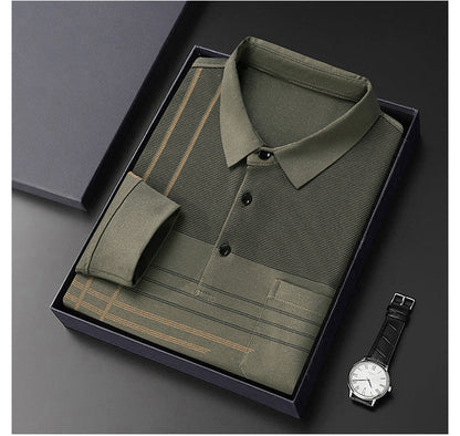 Perfect Gift🎁men's Langarm Striped Revers Shirt （50% Rabatt）