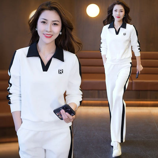 🎅🔥HOT SALE $ 33.99🎉🎄Women Fashion Casual Lapel Sports Sweatshirt Set （50% Rabatt）