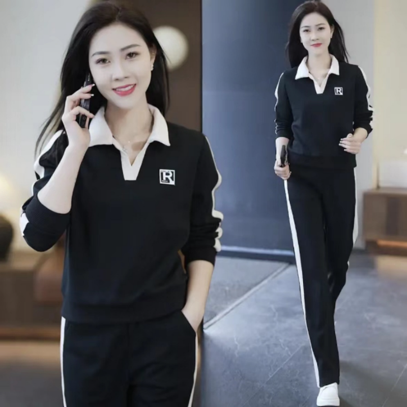 🎅🔥HOT SALE $ 33.99🎉🎄Women Fashion Casual Lapel Sports Sweatshirt Set （50% Rabatt）