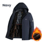 🎁Bestes Geschenk🎁 – Wattierte Thermo-Plüschparka für Herren mit abnehmbarer Kapuze