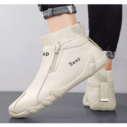 Men’s Supple High-top Casual Leather Shoes