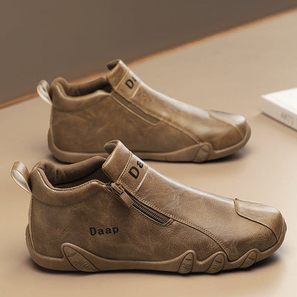 Men’s Supple High-top Casual Leather Shoes